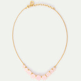 Fine Diamantine Necklace with 9 Light Pink Stones