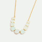 Fine Diamantine Necklace with 9 Sea Green Stones