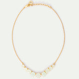 Fine Diamantine Necklace with 9 Sea Green Stones