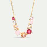 Fine Diamantine Necklace with 9 Rosa Centifolia Stones