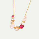 Fine Diamantine Necklace with 9 Rosa Centifolia Stones