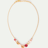 Fine Diamantine Necklace with 9 Rosa Centifolia Stones