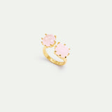 Diamantine Adjustable Ring with 2 Light Pink Stones