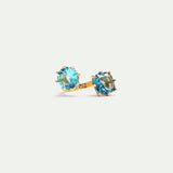Diamantine Adjustable Ring with 2 Acqua Azzura Stones