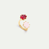 Diamantine Adjustable Ring with 2 Rosa Centifolia Stones