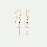 Light Pink Ballerina and Crystal Hook Earrings