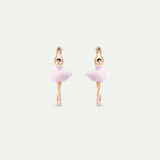 Pink Ballerina and Crystal Post Earrings