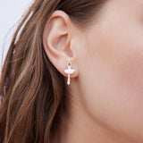 Pink Ballerina and Crystal Post Earrings