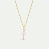 Light Pink Ballerina and Cristal Necklace