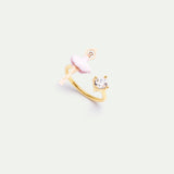 Pink Ballerina and Crystal Adjustable Ring