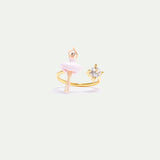 Pink Ballerina and Crystal Adjustable Ring
