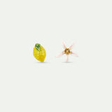 Asymmetrical Lemon and Orange Blossom Post Earrings