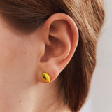 Asymmetrical Lemon and Orange Blossom Post Earrings