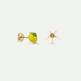 Asymmetrical Lemon and Orange Blossom Post Earrings
