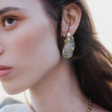 Silver and Gold Mussel Post Earrings