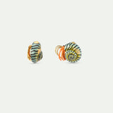 Green and Orange Hermit Crab Clip On Earrings