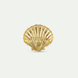 Golden Seashell and White Fish Brooch