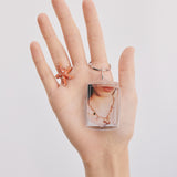 Adjustable Orange Starfish Ring with Multicoloured Crystals