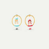 Alice and Little Red Riding Hood Asymmetrical Post Earrings