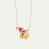 Golden Necklace with Little Red Riding Hood and a Duck