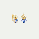 Golden Iris and Blue Stone Sleeper Earrings