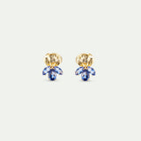 Golden Iris and Blue Post Earrings