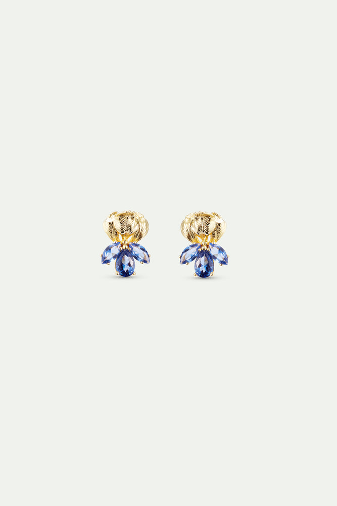 Golden Iris and Blue Post Earrings