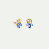 Golden Iris and Blue Post Earrings