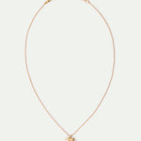 Golden Lily and Black Stone Pendant Necklace