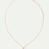 Pendant Necklace with Round Blue Stone and Poppie