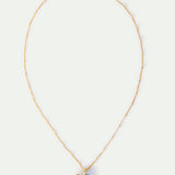 Necklace with Blue and Pink Water Lily Pendant
