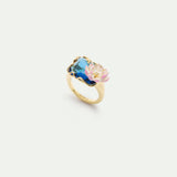 Blue and Pink Water Lily Pond Ring