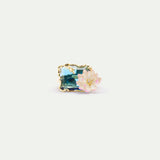 Blue and Pink Water Lily Pond Ring