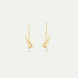 Paris Opera Gold Cello Clip On Earrings