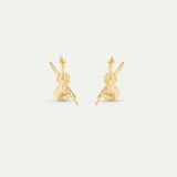 Paris Opera Gold Cello Clip On Earrings
