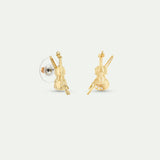 Paris Opera Gold Cello Clip On Earrings