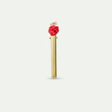 Red Rosebud and Cut Crystal Hair Pin