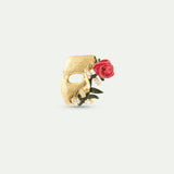 Gold Mask, Rose and Crystal Brooch