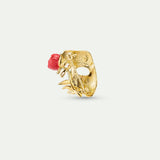 Gold Mask, Rose and Crystal Brooch