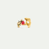 Gold Mask, Rose and Crystal Adjustable Ring