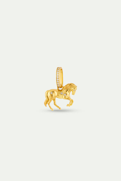 アクセサリー K18 YG ILLUSION GLASS PENDANT HORSE. Golden Horse Pendant 