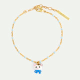 Cat and Blue Bow Charm Bracelet