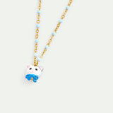 Cat and Blue Bow Charm Bracelet