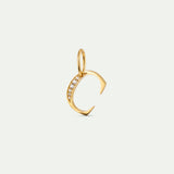 Gold Letter C Pendant with Crystals