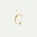 Gold Letter G Pendant with Crystals