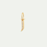 Gold Letter J Pendant with Crystals