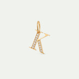 Gold Letter K Pendant with Crystals