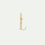 Gold Letter L Pendant with Crystals