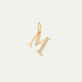 Gold Letter M Pendant with Crystals
