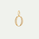 Gold Letter O Pendant with Crystals